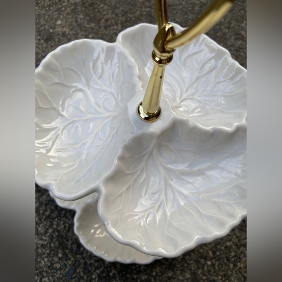 Haeger Pottery 2 Tiered serving tray Tidbit Tray Relish Dish Orange Ceramic - Picture 5 of 8